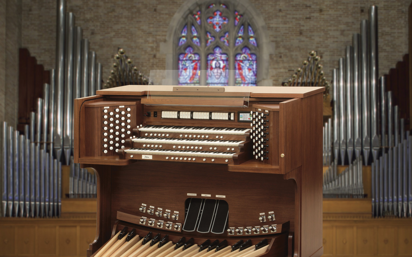 New Allen three-manual console in a sanctuary