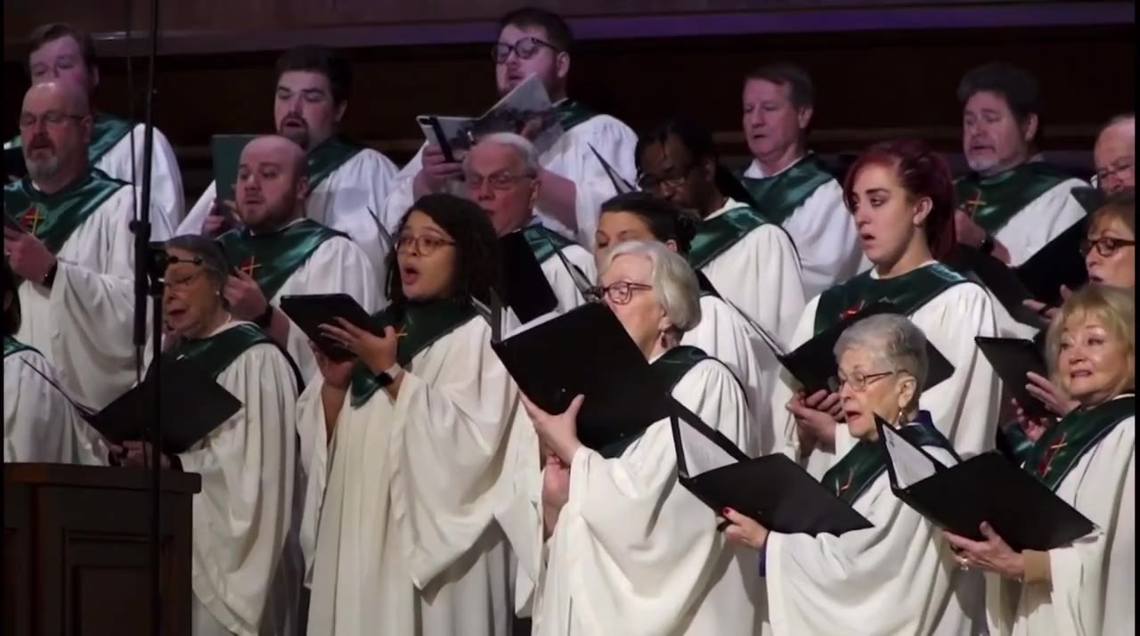 Choir singing at Chapelwood United Methodist Church